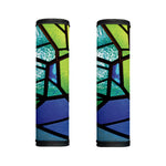 Blue And Green Stained Glass Print Handle Covers