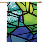 Blue And Green Stained Glass Print House Flag