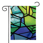 Blue And Green Stained Glass Print House Flag