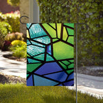 Blue And Green Stained Glass Print House Flag
