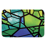 Blue And Green Stained Glass Print Indoor Door Mat
