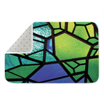 Blue And Green Stained Glass Print Indoor Door Mat