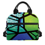 Blue And Green Stained Glass Print Insulated Lunch Bag