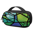 Blue And Green Stained Glass Print Portable Cooler Travel Case