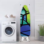 Blue And Green Stained Glass Print Ironing Board Cover