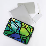 Blue And Green Stained Glass Print Laptop Sleeve