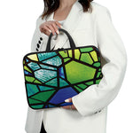 Blue And Green Stained Glass Print Laptop Sleeve With Handle