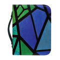 Blue And Green Stained Glass Print Leather Bible Cover