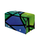 Blue And Green Stained Glass Print Leather Tissue Box Cover