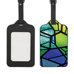 Blue And Green Stained Glass Print Luggage Tag