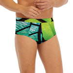 Blue And Green Stained Glass Print Men's Briefs