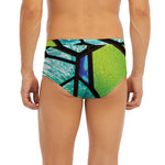 Blue And Green Stained Glass Print Men's Briefs