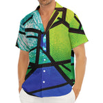 Blue And Green Stained Glass Print Men's Deep V-Neck Shirt