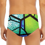 Blue And Green Stained Glass Print Men's Triangle Swim Briefs