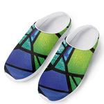 Blue And Green Stained Glass Print Mesh Casual Shoes
