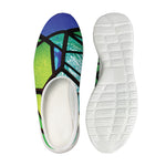 Blue And Green Stained Glass Print Mesh Casual Shoes
