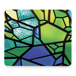 Blue And Green Stained Glass Print Mouse Pad