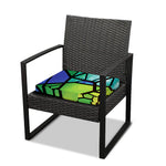 Blue And Green Stained Glass Print Outdoor Seat Cushion Cover