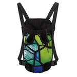 Blue And Green Stained Glass Print Pet Carrier Backpack