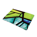 Blue And Green Stained Glass Print Pet Cooling Mat Cover