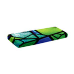 Blue And Green Stained Glass Print Piano Keyboard Cover