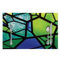 Blue And Green Stained Glass Print Placemat