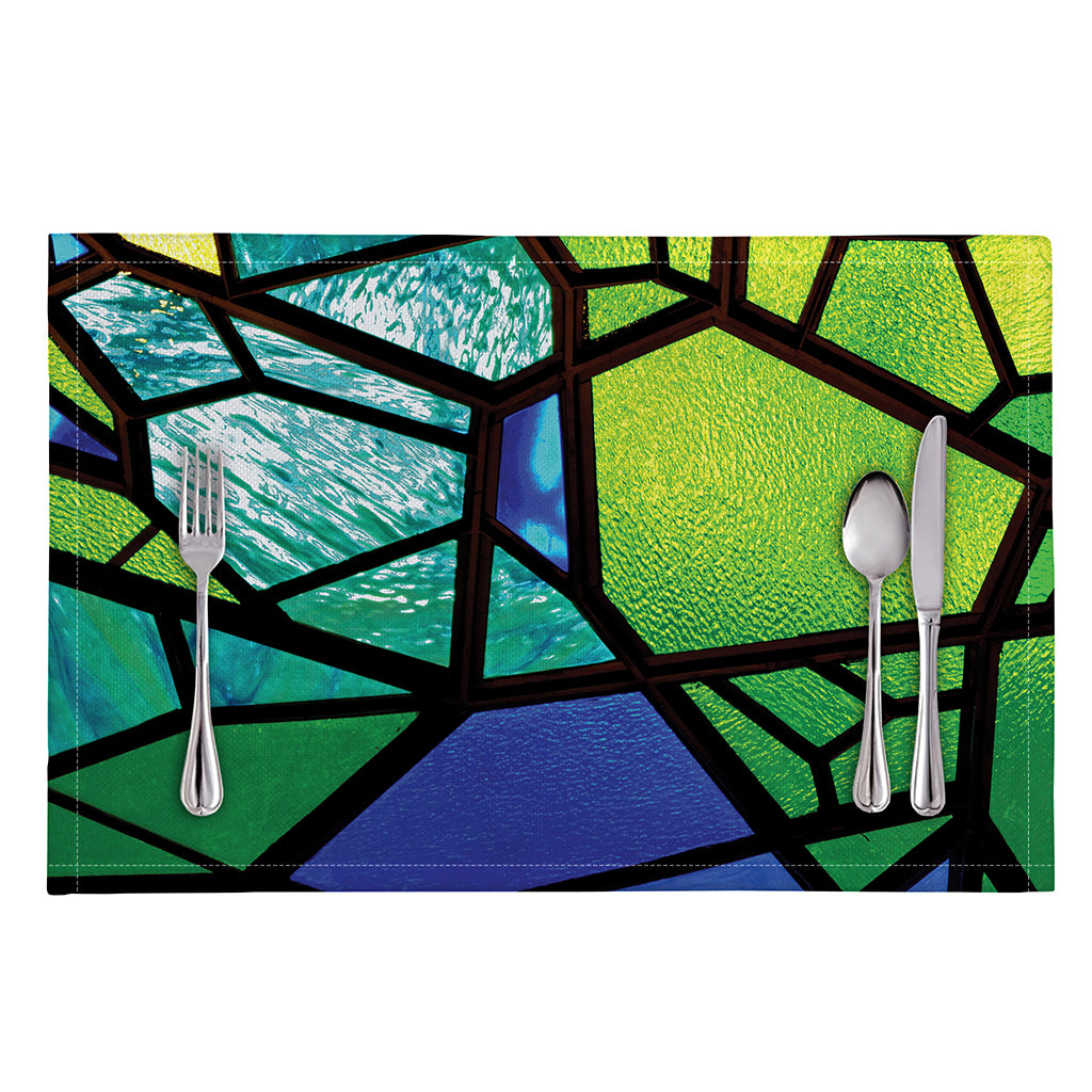 Blue And Green Stained Glass Print Placemat