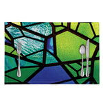 Blue And Green Stained Glass Print Placemat