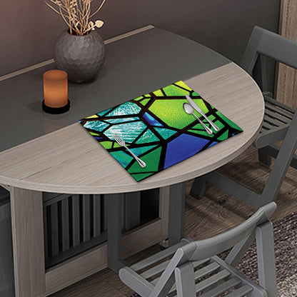 Blue And Green Stained Glass Print Placemat