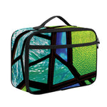Blue And Green Stained Glass Print Portable Lunch Bag