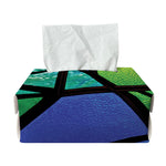 Blue And Green Stained Glass Print Rectangle Tissue Box Cover