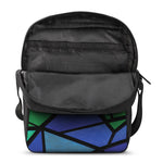 Blue And Green Stained Glass Print Rectangular Crossbody Bag