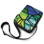 Blue And Green Stained Glass Print Rectangular Crossbody Bag