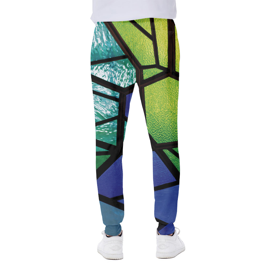 Blue And Green Stained Glass Print Scuba Joggers