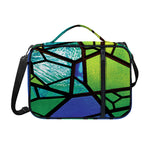 Blue And Green Stained Glass Print Shoulder Strap Bible Bag