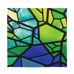 Blue And Green Stained Glass Print Silk Bandana