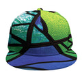 Blue And Green Stained Glass Print Snapback Cap