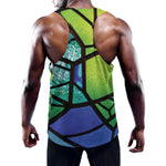 Blue And Green Stained Glass Print Training Tank Top