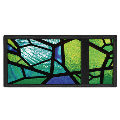 Blue And Green Stained Glass Print Trifold Wallet