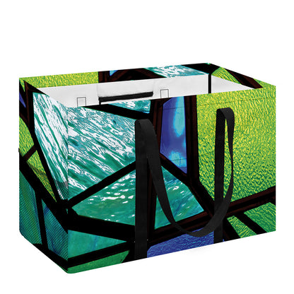 Blue And Green Stained Glass Print Utility Tote Bag