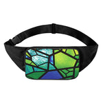 Blue And Green Stained Glass Print Waist Bag