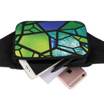Blue And Green Stained Glass Print Waist Bag