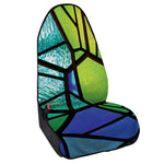 Blue And Green Stained Glass Print Waterproof Car Seat Cover