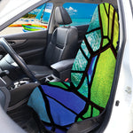 Blue And Green Stained Glass Print Waterproof Car Seat Cover