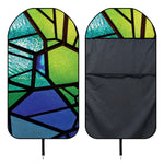 Blue And Green Stained Glass Print Waterproof Car Seat Cover