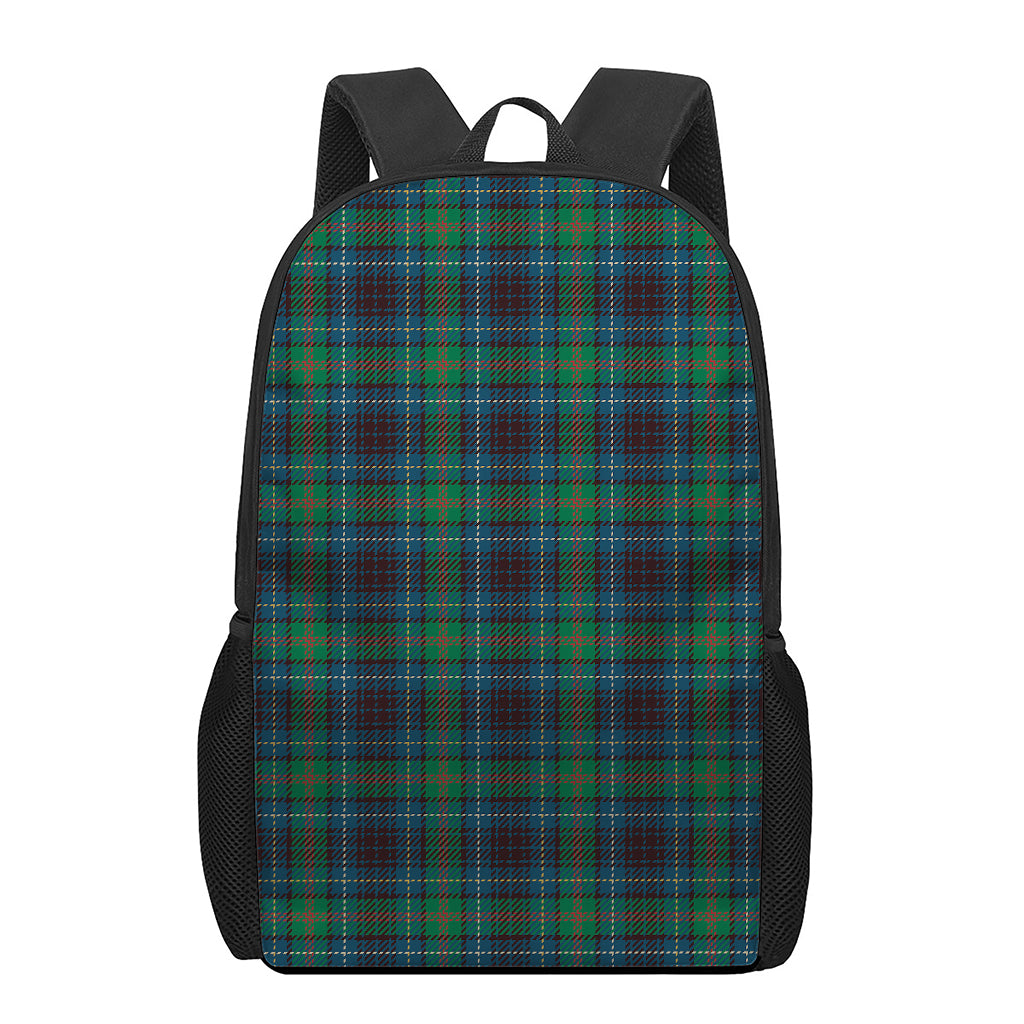 Blue And Green Tartan Pattern Print 17 Inch Backpack