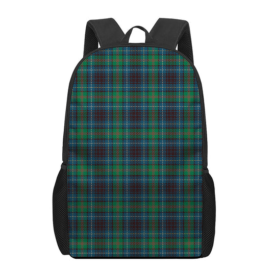 Blue And Green Tartan Pattern Print 17 Inch Backpack