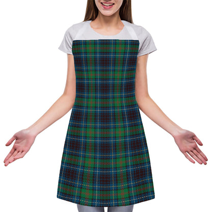 Blue And Green Tartan Pattern Print Adjustable Apron