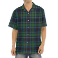 Blue And Green Tartan Pattern Print Aloha Shirt