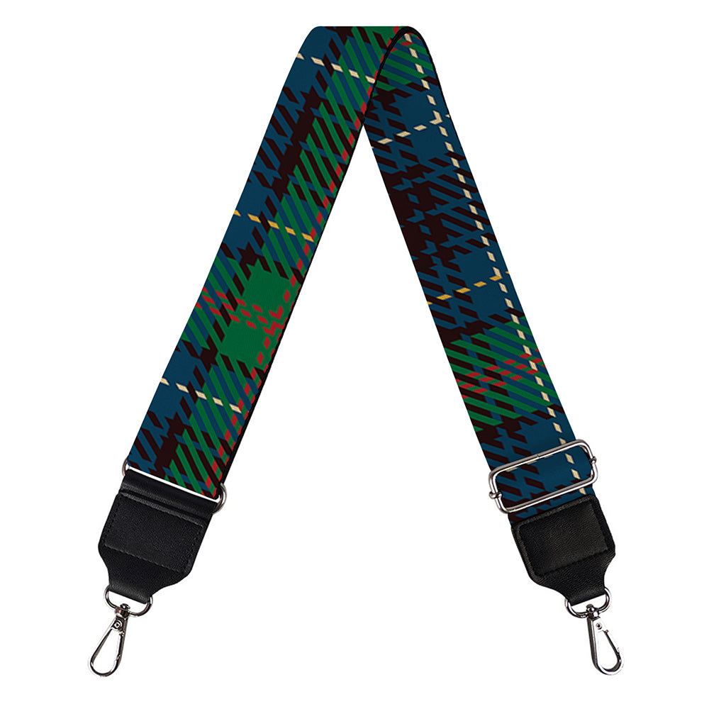 Blue And Green Tartan Pattern Print Bag Strap